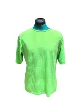 Bohoo lime green ribbed short sleeve shirt size 8